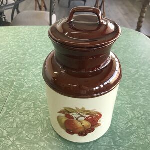 vintage Mccoy pottery #254 fruit festival canister/cookie jar w/ lid